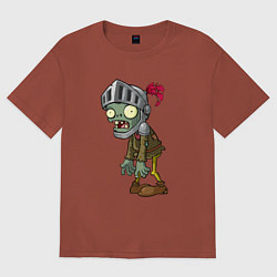 Футболка оверсайз женская Зомби-рыцарь, цвет: кирпичный