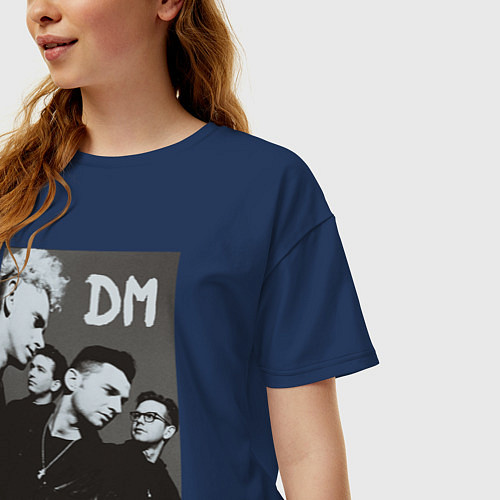 Женская футболка оверсайз Depeche Mode 90 Violator / Тёмно-синий – фото 3