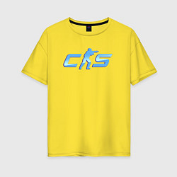 Женская футболка оверсайз CS2 blue logo