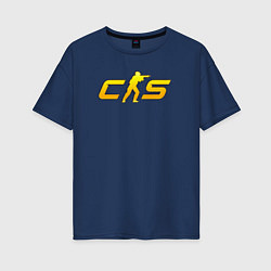 Женская футболка оверсайз CS2 yellow logo