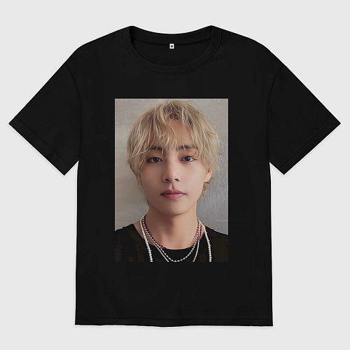 Женская футболка оверсайз Kim Tae Hyung / Черный – фото 1