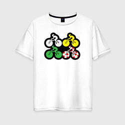 Женская футболка оверсайз Велосипедная гонка