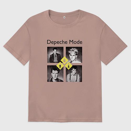 Женская футболка оверсайз Depeche Mode - DM retro / Пыльно-розовый – фото 1