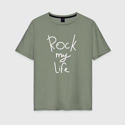Женская футболка оверсайз Rock my life