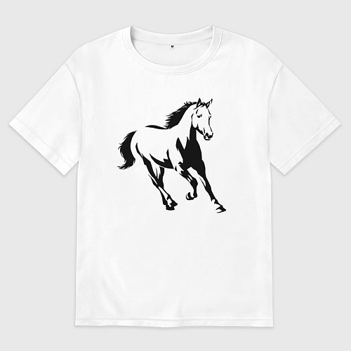 Женская футболка оверсайз Конь скачет / Белый – фото 1