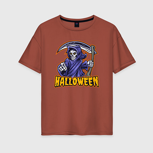 Женская футболка оверсайз Halloween dead / Кирпичный – фото 1