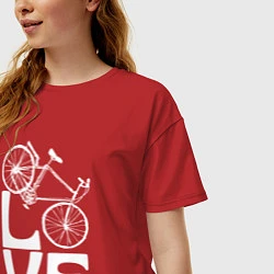 Футболка оверсайз женская Любовь велосипедиста, цвет: красный — фото 2