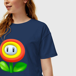 Футболка оверсайз женская Цветок Марио, цвет: тёмно-синий — фото 2