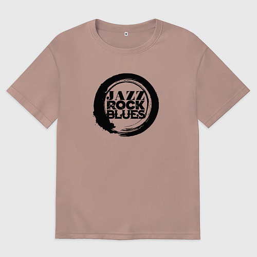 Женская футболка оверсайз Jazz rock blues 1 / Пыльно-розовый – фото 1