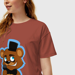 Футболка оверсайз женская Фредди выступает, цвет: кирпичный — фото 2