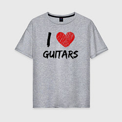 Женская футболка оверсайз Люблю гитары