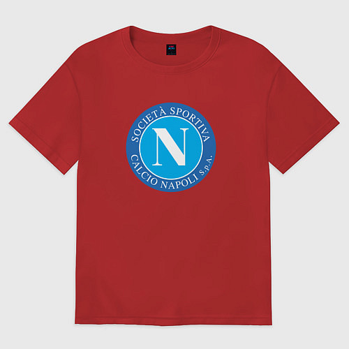 Женская футболка оверсайз Napoli fc sport / Красный – фото 1