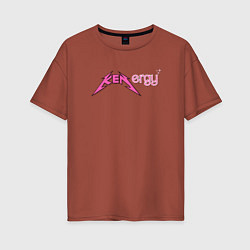 Женская футболка оверсайз Kenergy - metallica and barbie style
