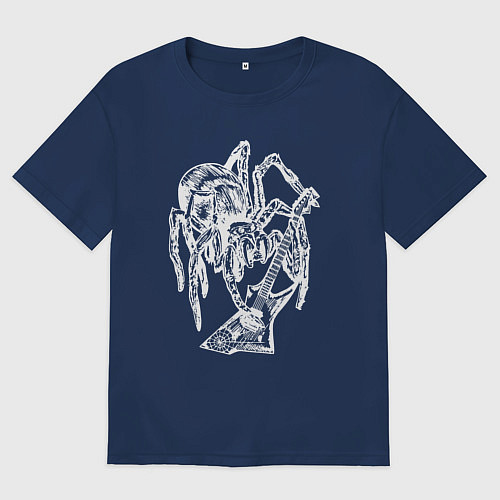 Женская футболка оверсайз Spider rock / Тёмно-синий – фото 1