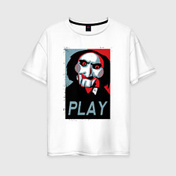 Футболка оверсайз женская Play saw, цвет: белый