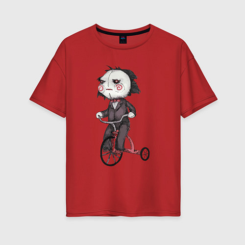Женская футболка оверсайз Saw bike / Красный – фото 1