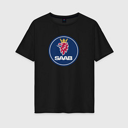 Женская футболка оверсайз Saab sport auto