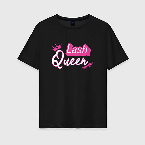 Женская футболка оверсайз Lash queen - Barbie style / Черный – фото 1