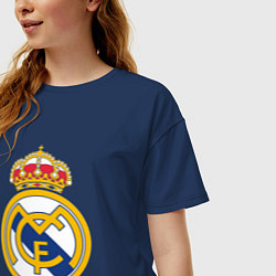 Футболка оверсайз женская Real madrid fc sport, цвет: тёмно-синий — фото 2