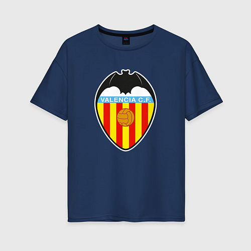 Женская футболка оверсайз Valencia fc sport / Тёмно-синий – фото 1