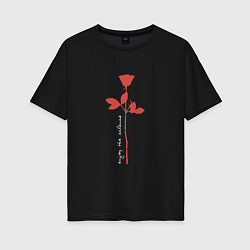 Футболка оверсайз женская Depeche Mode - Enjoy The Silence Rose, цвет: черный