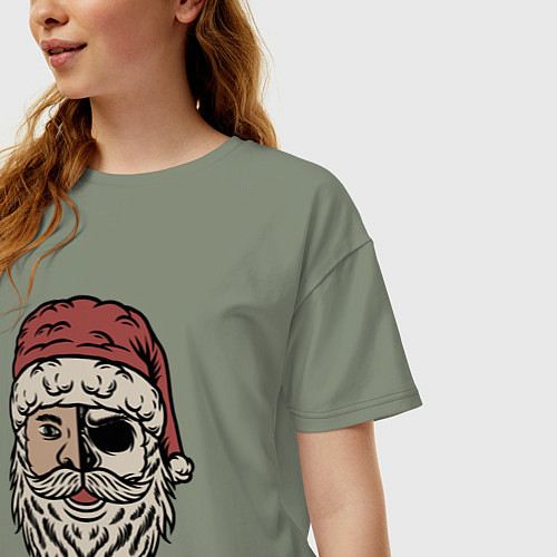 Женская футболка оверсайз Санта полузомби / Авокадо – фото 3