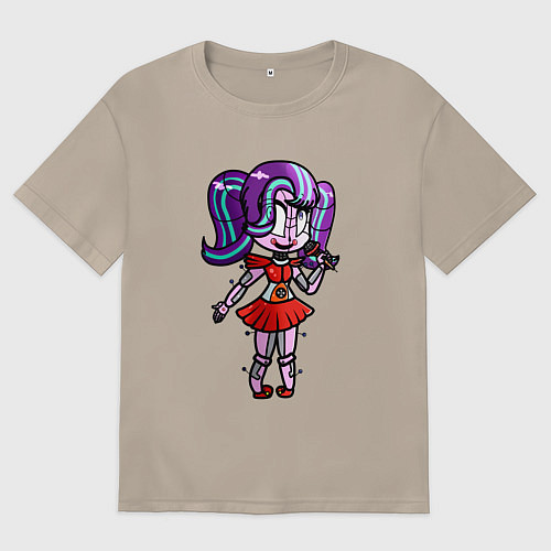 Женская футболка оверсайз Цирковая Малышка выступает / Миндальный – фото 1