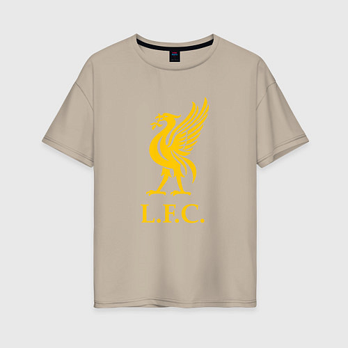 Женская футболка оверсайз Liverpool sport fc / Миндальный – фото 1