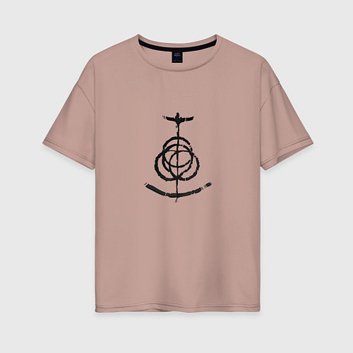 Женская футболка оверсайз Символ Elden Ring / Пыльно-розовый – фото 1