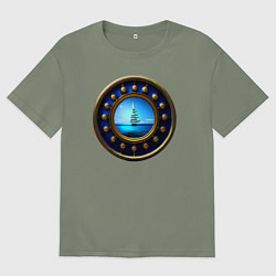 Футболка оверсайз женская Колесо сансары, цвет: авокадо