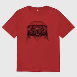 Женская футболка оверсайз Медоед высунул язык