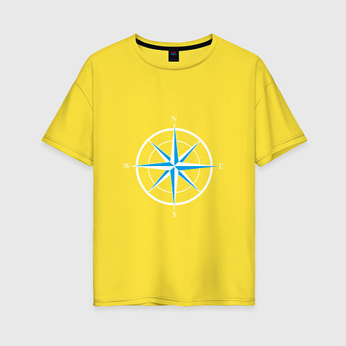 Женская футболка оверсайз Роза ветров компас / Желтый – фото 1