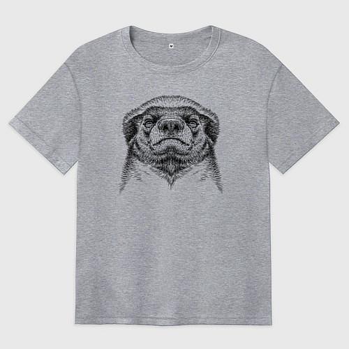 Женская футболка оверсайз Гордый медоед / Меланж – фото 1