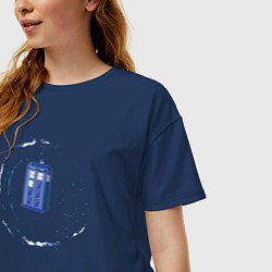 Футболка оверсайз женская Tardis space, цвет: тёмно-синий — фото 2