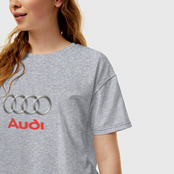 Футболка оверсайз женская Audi brend, цвет: меланж — фото 2