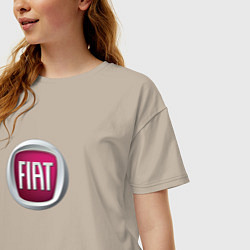 Футболка оверсайз женская Fiat Italy, цвет: миндальный — фото 2