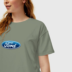 Футболка оверсайз женская Ford usa auto brend, цвет: авокадо — фото 2