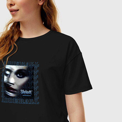 Женская футболка оверсайз Slipknot: Adderall / Черный – фото 3