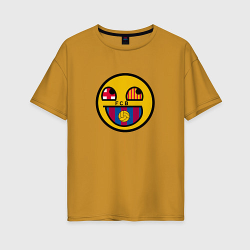 Женская футболка оверсайз Barcelona smile / Горчичный – фото 1