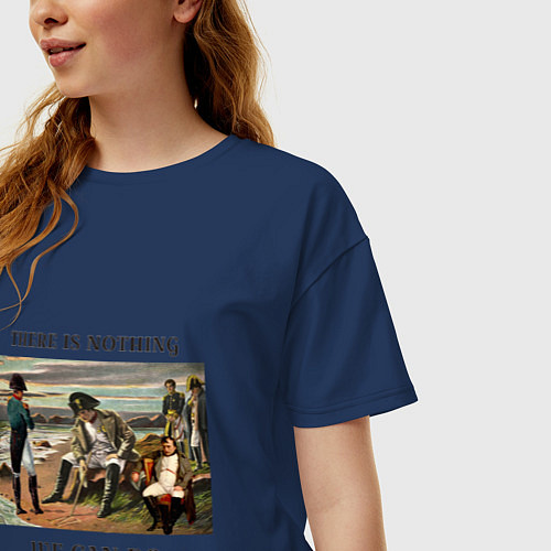 Женская футболка оверсайз There is nothing we can do / Тёмно-синий – фото 3