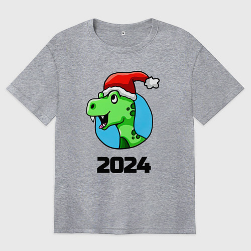 Женская футболка оверсайз Год дракона 2024 / Меланж – фото 1