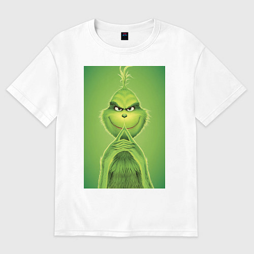 Женская футболка оверсайз Коварный Гринч похититель Рождества / Белый – фото 1