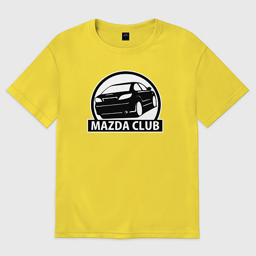 Женская футболка оверсайз Mazda club / Желтый – фото 1