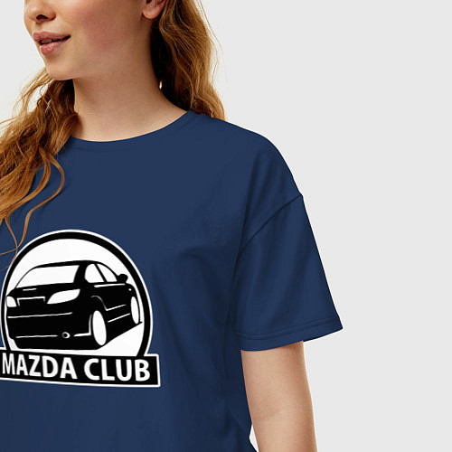 Женская футболка оверсайз Mazda club / Тёмно-синий – фото 3