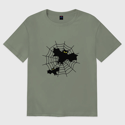 Женская футболка оверсайз Летучие мыши на паутине / Авокадо – фото 1