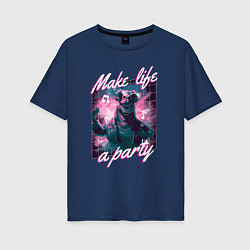 Женская футболка оверсайз Make life a party