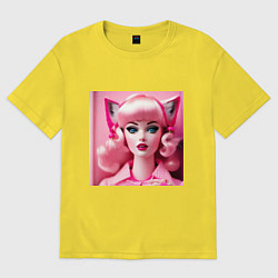 Футболка оверсайз женская Barbie cat, цвет: желтый