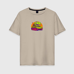 Женская футболка оверсайз Динотанк