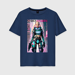 Женская футболка оверсайз Cyber Barbie - fantasy - neural network