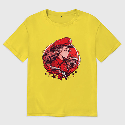 Женская футболка оверсайз Девушка из СССР / Желтый – фото 1